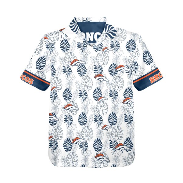 Denver Broncos Tropical Leaf Hawaiian Shirt