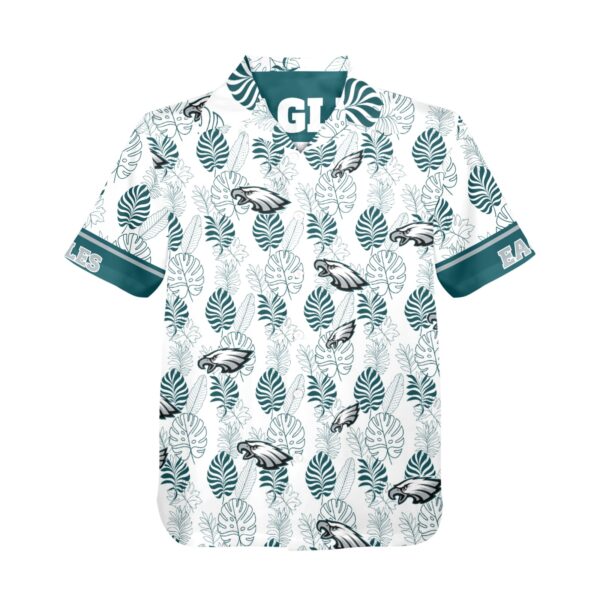 Philadelphia Eagles Tropical Leaf Hawaiian Shirt