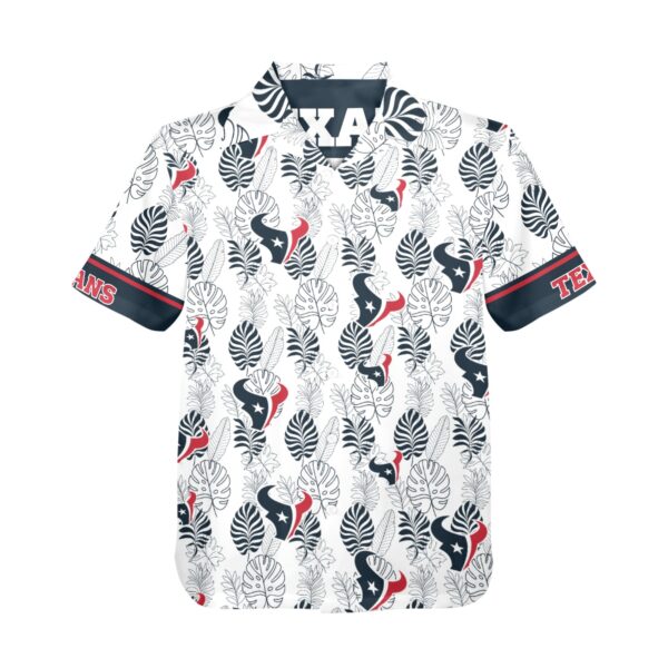 Houston Texans Tropical Leaf Hawaiian Shirt