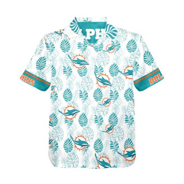 Miami Dolphins Tropical Leaf Hawaiian Shirt