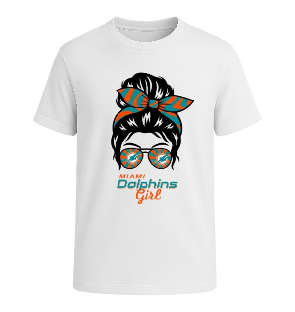 Miami Dolphins Girl Messy Bun Glasses