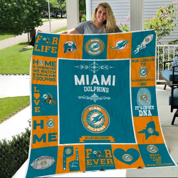 Miami Dolphins Pride Quilt Blanket